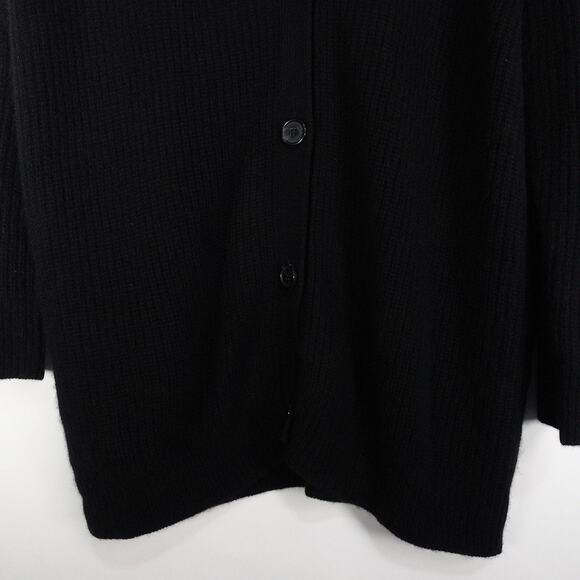 New Quince Black Mongolian Cashmere Oversized Boyfriend Cardigan Sweater Small - Picture 4 of 8